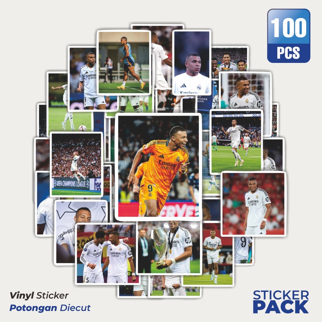 

Stiker Vinyl Stiker Sepak Bola RM Mbappe V1 Waterproof Aesthetic- Untuk Laptop, Motor, dan Helm - Paper Stationery Pack