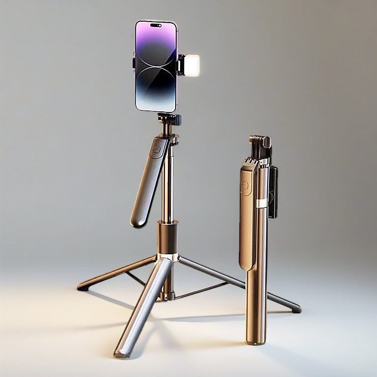 170CM Tongsis Selfie Stick Tripod 360° Tongsis Tripod Bluetooth Remote Portable Lampu LED Tripod HP 