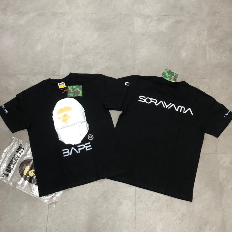 GRATIS ONGKIR A  Bathing Aape Bape tee Reflective round neck t-shirt