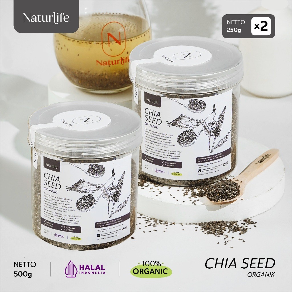 

BITEFUL CHIA SEEDS 500G / CHIA SEEDS ORGANIC / CHIA SEEDS UNTUK DIET / CHIASEEDS BOTOL / CHIA SEED FRESHLY / CHIA SEED PREMIUM / CHIASED ORGANIK NATURLIFE NUTRILOGY OFFICIAL BEORGANIK NUTRIFARM DARI BUMI /