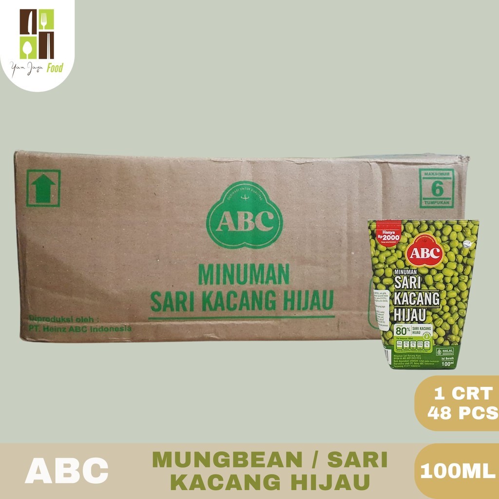 

ABC Sari Kacang Hijau 100ml / 1 kARTON / 48 PCS / Minuman kacang Hijau / Mung Bean Drink