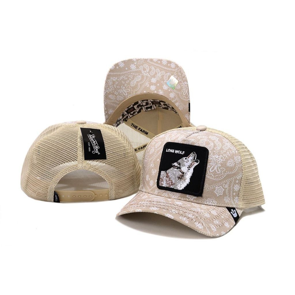 Topi Baseball Trucker Jaring Gorinn Long Wolf Topi Trucker  Pria Distro Import