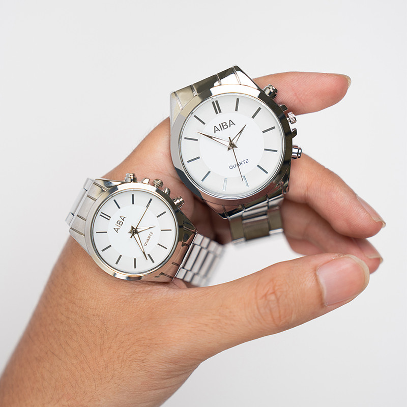 BISA COD Jam Tangan Couple Pria Wanita Unisex Tali Rantai Alba Analog Quartz Elegan Premium Menawan 
