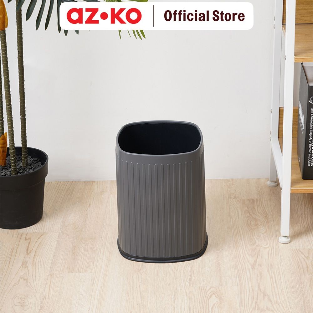 AZKO Stora 10 ltr Doric Tempat Sampah Open Top Square - Abu-Abu Tong Sampah Terbuka Wadah Pembuangan