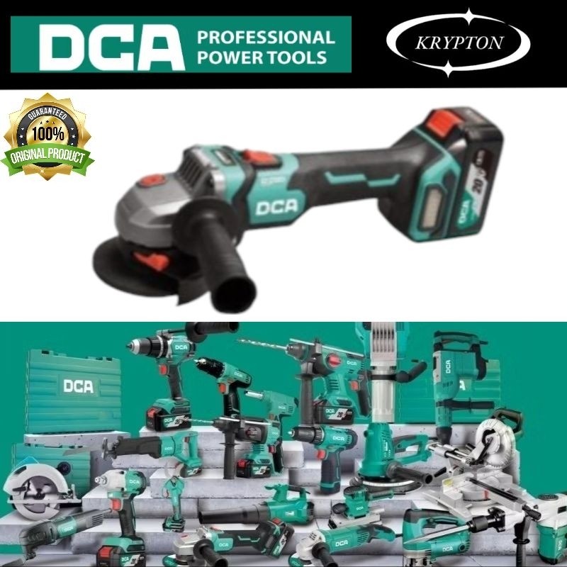 DCA gerinda cordless brushless 4" 20V jaminan asli original