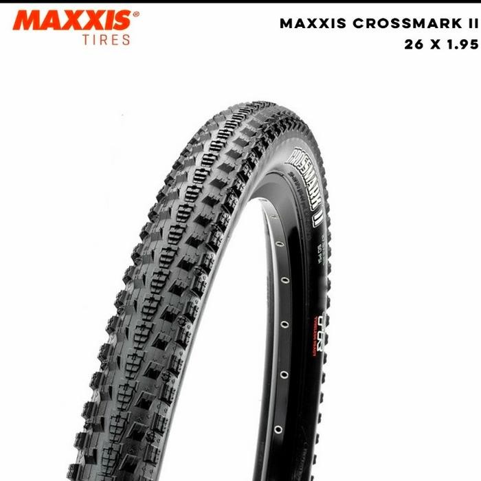 Maxxis 26 x 195 CROSSMARK II Wired - Ban Luar 26 x 1.95 Maxxis Cross Mark 2 Wired Kawat Ringan Origi