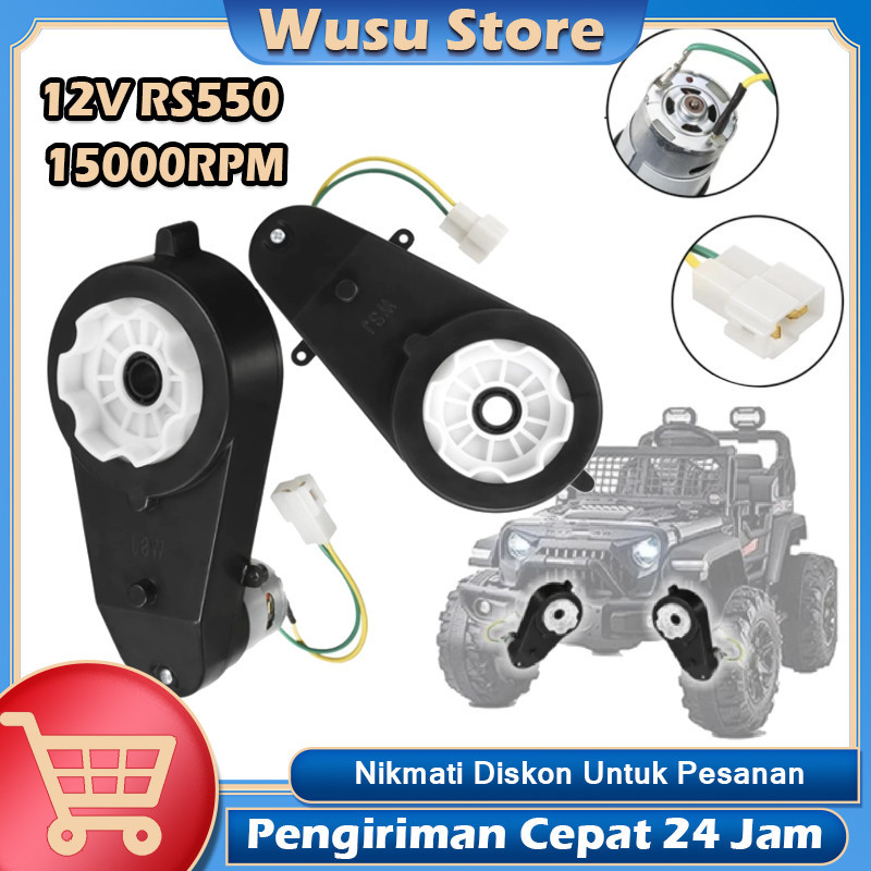 TERASHOP Gearbox Dinamo Mobil Aki Anak 12V RS550 15000Rpm Untuk Kotak Roda Gigi Motor Listrik Anak-A