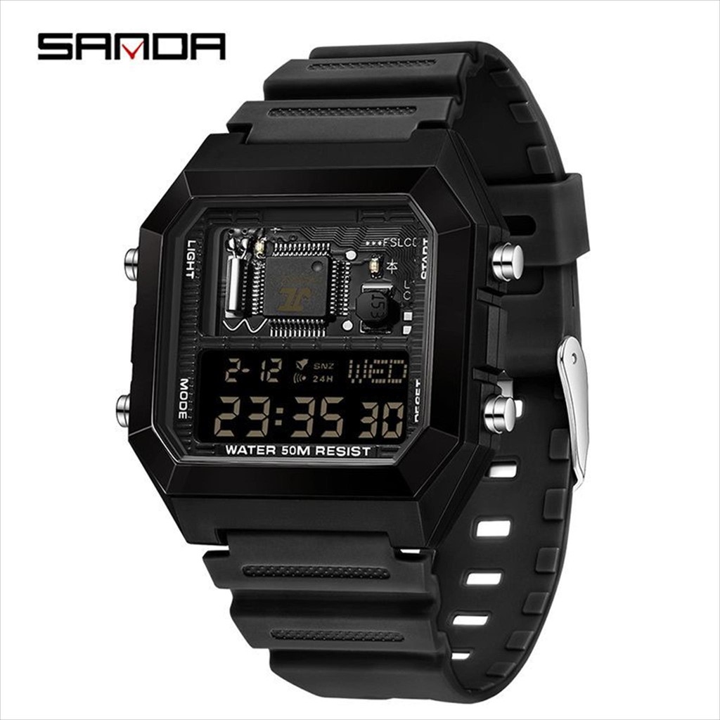Jam Tangan Pria SANDA 6216 Original Sport Digital Waterproof