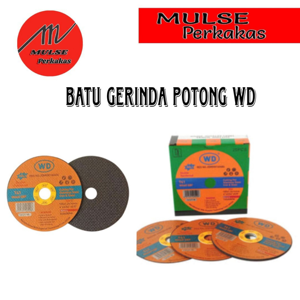 Batu Gerinda Potong Besi 4" WD (1 Pack / 20pcs)