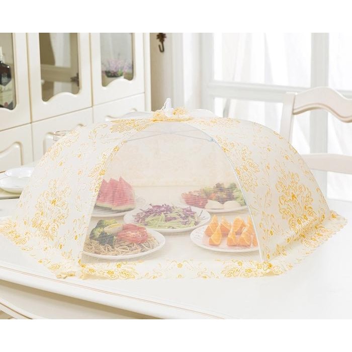 Tudung Saji Lipat Tutup Saji Penutup Makanan Food Cover Kain Jaring - Round P 1909