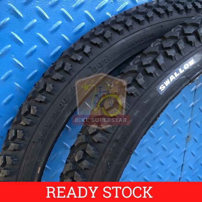 Ban Luar Sepeda 24 x 2.00 SWALLOW Hitam Gunung MTB