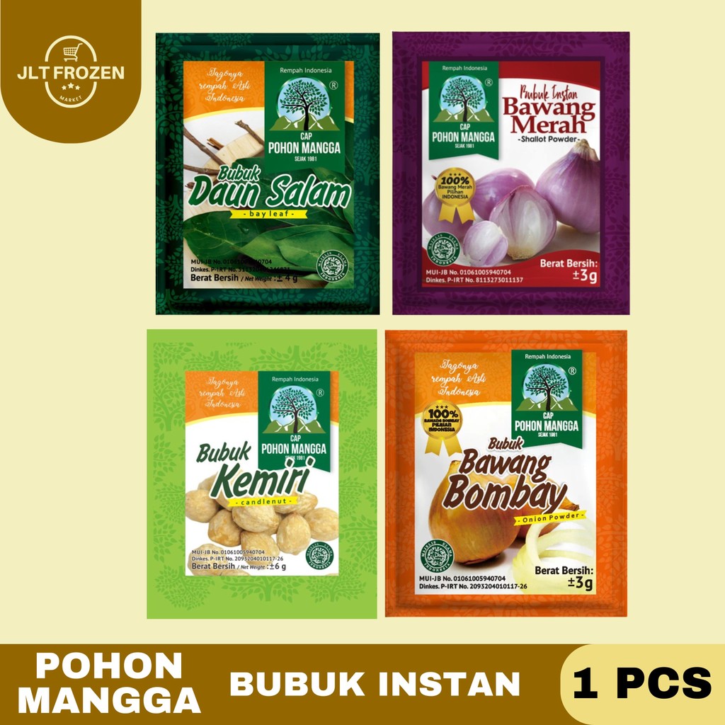 Cap Pohon Mangga Bubuk Instan 3g - 1PCS / Bubuk Bawang Merah / Bubuk Kemiri / Bubuk Daun Salam / Bub