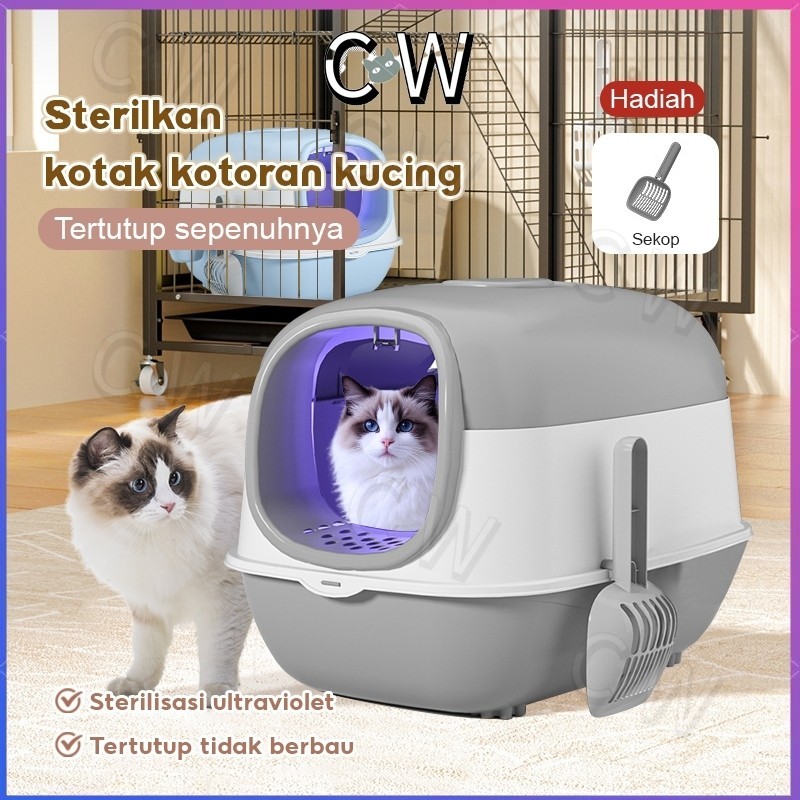 Kotak Pasir Kucing UV Toilet Kucing Bak Pasir Kucing Litter Box Kucing Kotak Kotoran Cat Litter Box