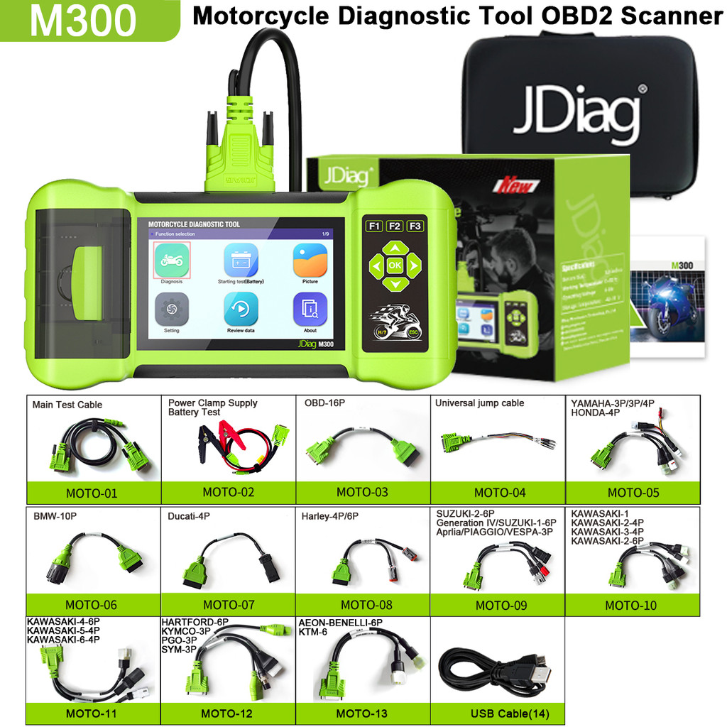 2025 JDiag M300 OBD2 Scanner Motorcycle Diagnostic Tool Motorcycle Diagnose Tools ABS Engine For BMW
