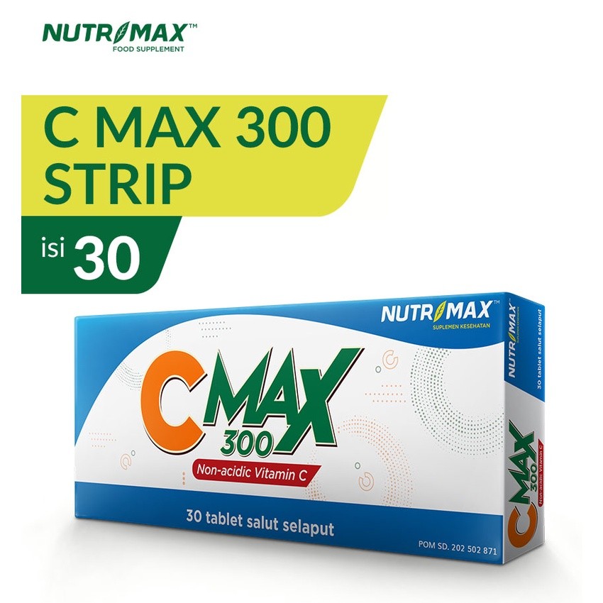 Nutrimax C Max 300 Vitamin C 300 mg Strip (3 Strip @ 10 Tablet) Suplementasi vitamin C