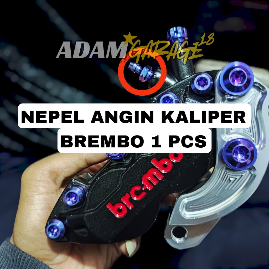 NEPEL ANGIN TITANIUM KALIPER BREMBO HARGA SATUAN GRADE 5 ADAM GARAGE