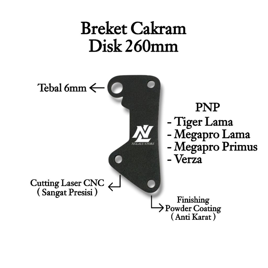bracket pangkon cakram tiger lama megapro lama primus verza disk 260 mm kaliper standart nisain samu