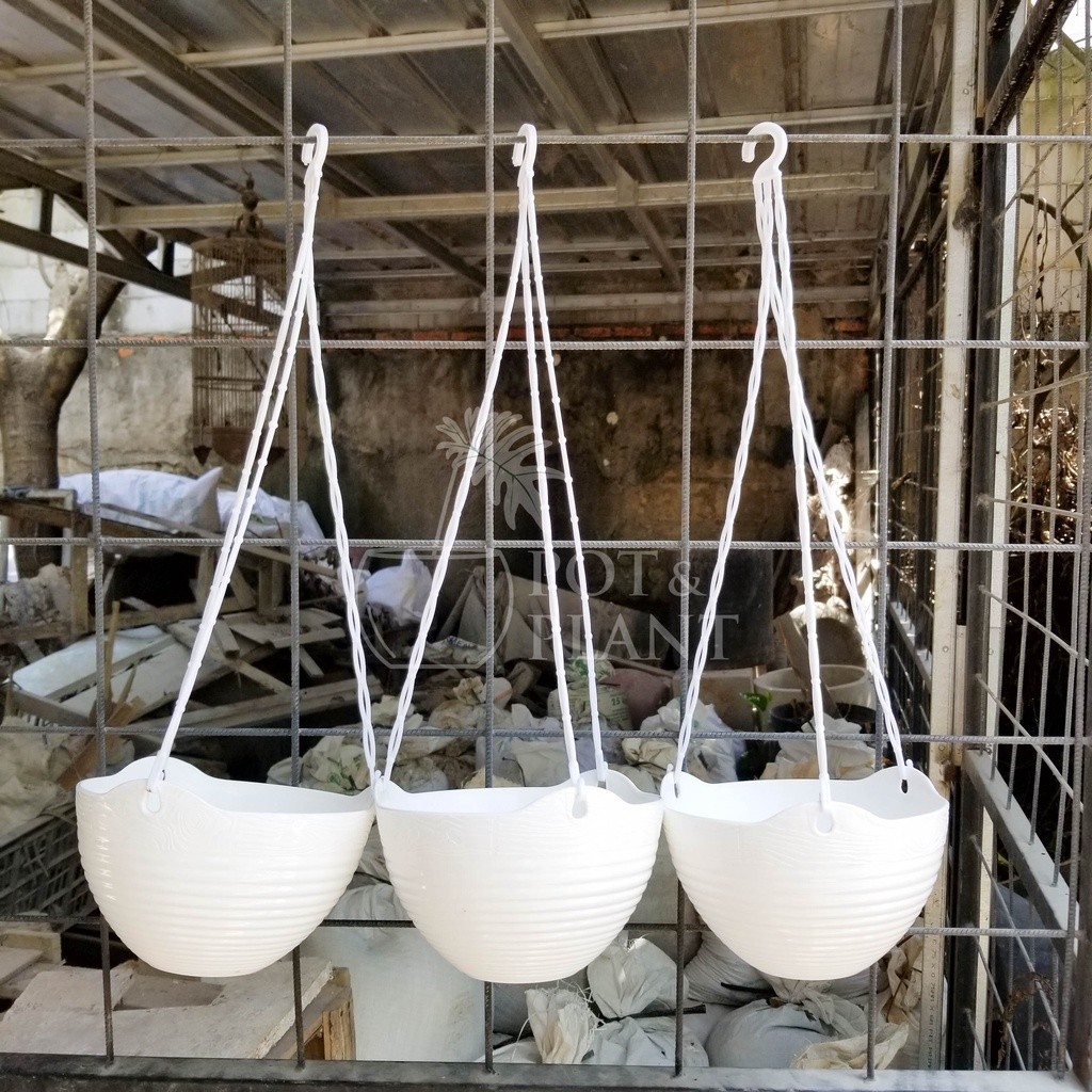 Pot Plastik Gantung Gentong Size S 20 cm - lovenia 8852 - PUTIH