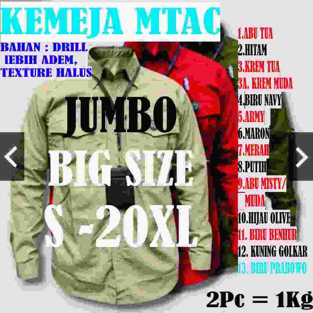 Kemeja Baju Tactical Taktikal MTAC M-TAC M TAC Tangan Lengan Panjang Kerja Big Size Jumbo