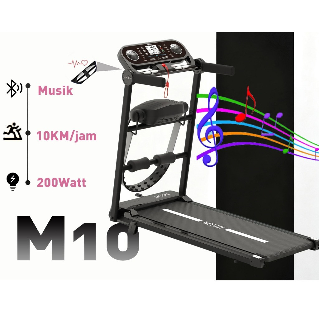 [366SP] Treadmill Elektrik M10 1-10km/h Treadmill lipat treadmill portable alat olahraga di rumah