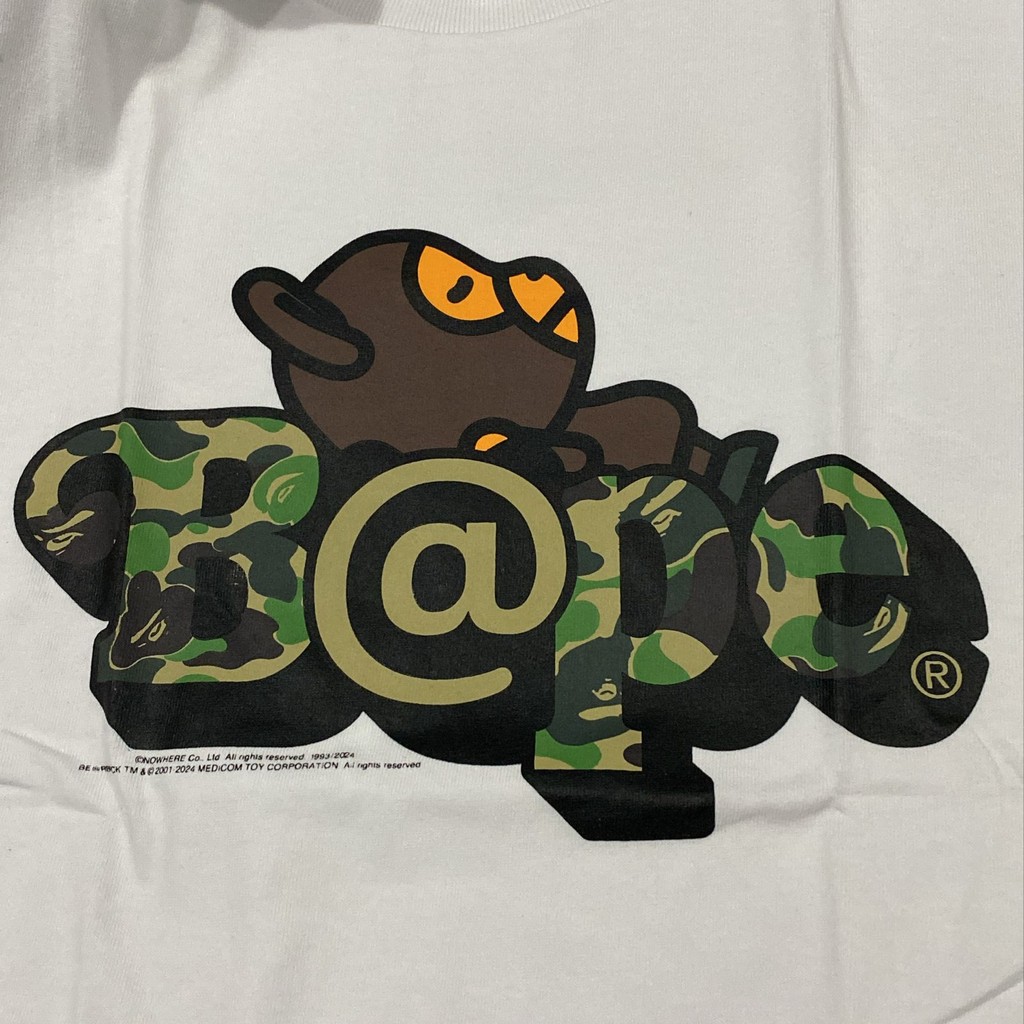 BAPE x Medicom Toy ABC Camo Bear Milo on Bape Tshirt Tee Authentic / Baju Kaos BAPE Original