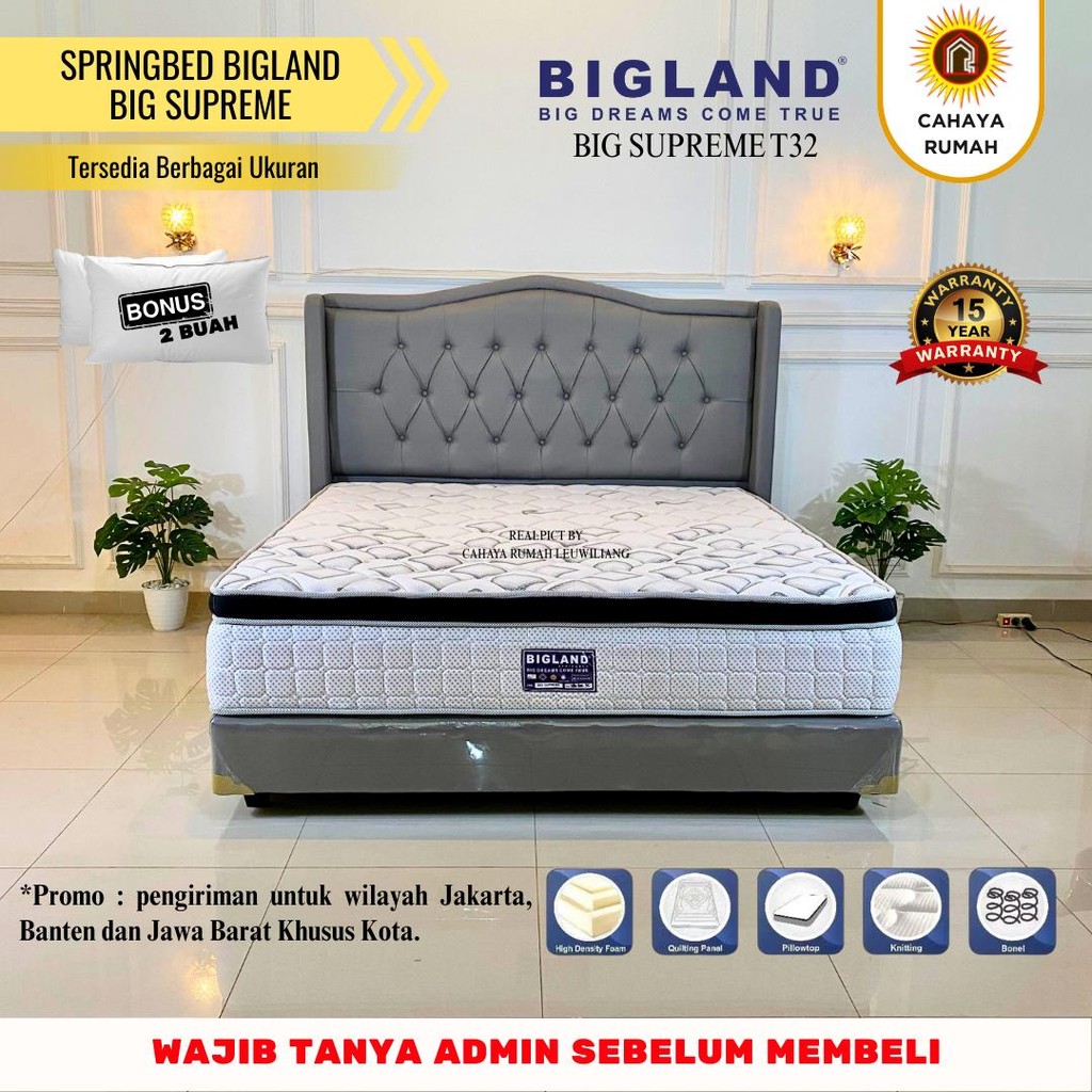 Cahaya Rumah Leuwiliang - Springbed Bigland Supreme - Tinggi Kasur 32cm - Kasur  Saja/Fullset