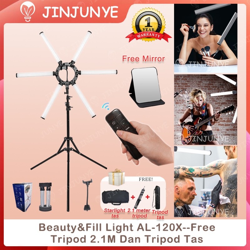 [OVVELA] Free MirrorProfesional Lampu Starlight Makeup Portable Ring Light Tripod(+Tripod tas) REMOT