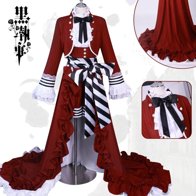 Anime Black Butler Ciel Phantomhive Cosplay Costume Red tea cup Style cosplay suits Anime Expo hallo