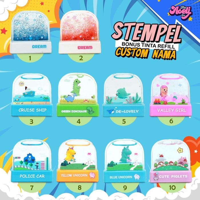 [TERLARIS] Stempel Custom Nama Lucu - Bentuk Gagang Unik, Bisa di Kain & Kertas, Harga Murah, Cocok 