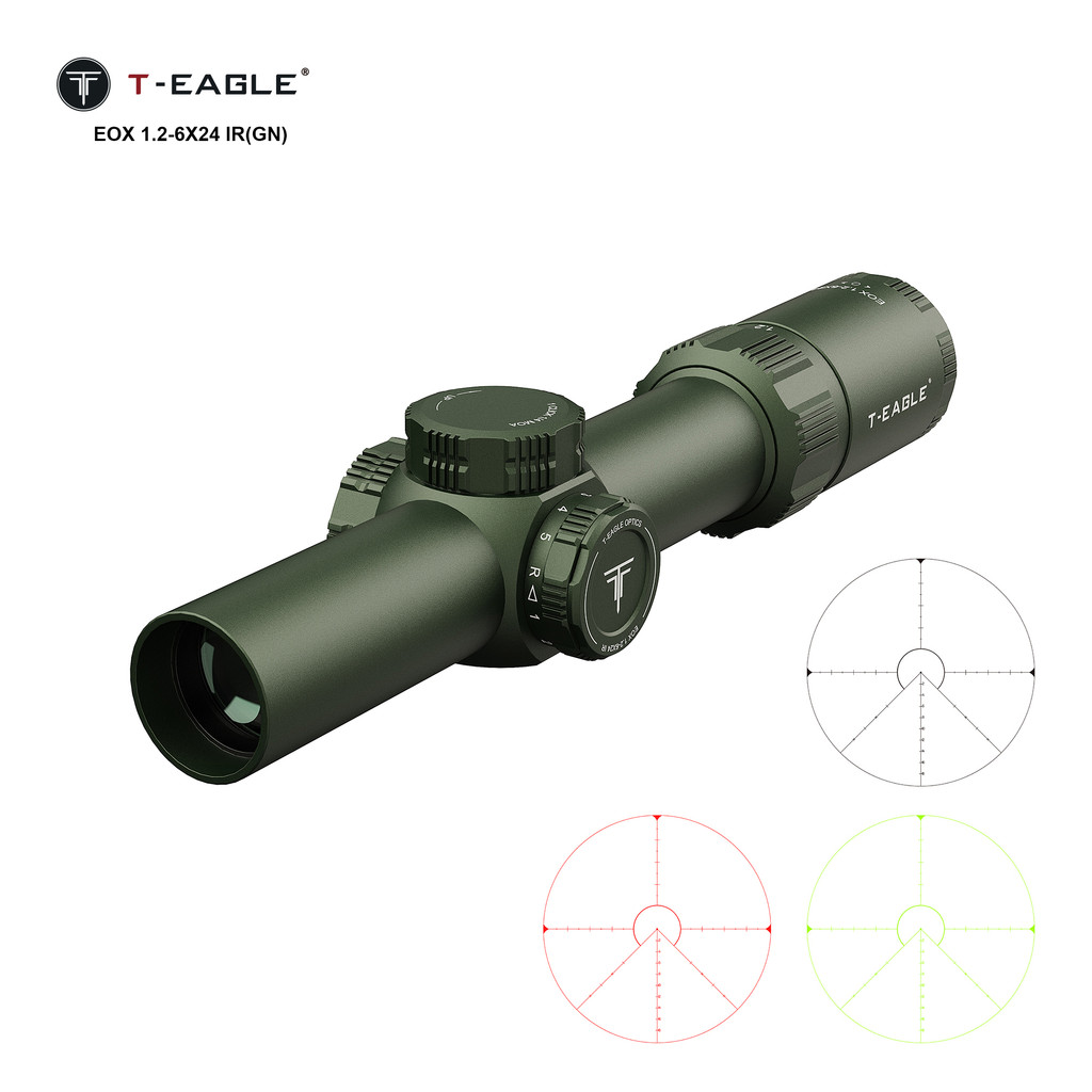 T-EAGLE EOX1.2-6 X24 IR Tactical Riflescope Hunting Spotting Rifle Scope Optical Collimator Air Gun 