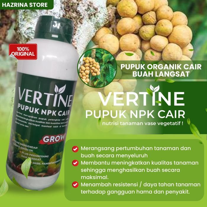 Pupuk Vertine Grow Langsat Kokosan – Booster Organik Cair Cepat Berbuah & Cegah Rontok Buah