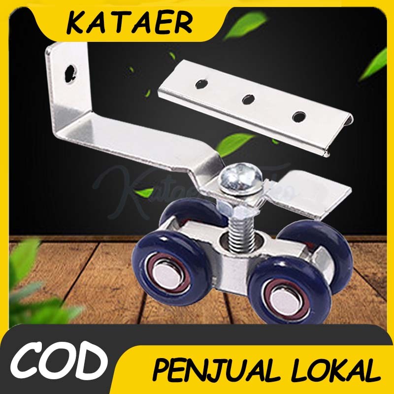 1set Roda Rel pintu sleding / Geser Gantung / Roda Rel Pintu / Roda Orchad