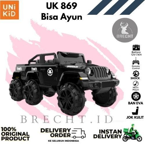 Mainan Mobilan Aki Anak Unikid UK 869 RODA 6 Ban Karet Jok Kulit - Hitam
