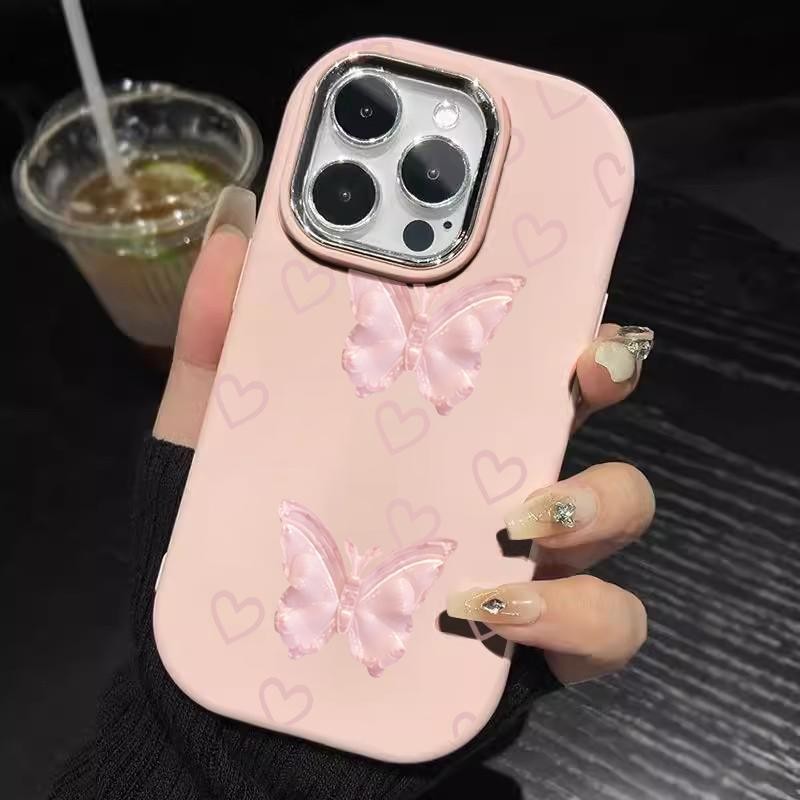 Case For Samsung A32 5G A34 M32 Silicone Mecaron Pink Butterfly Softcase Hp