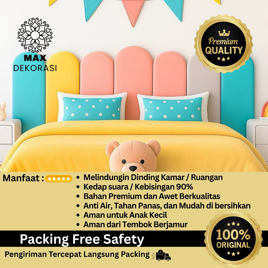 MAX Kasur Headboard OSCAR Premium Wallpanel 3D Hiasan Kamar Dekorasi Dinding Sandaran Bermain Kasur
