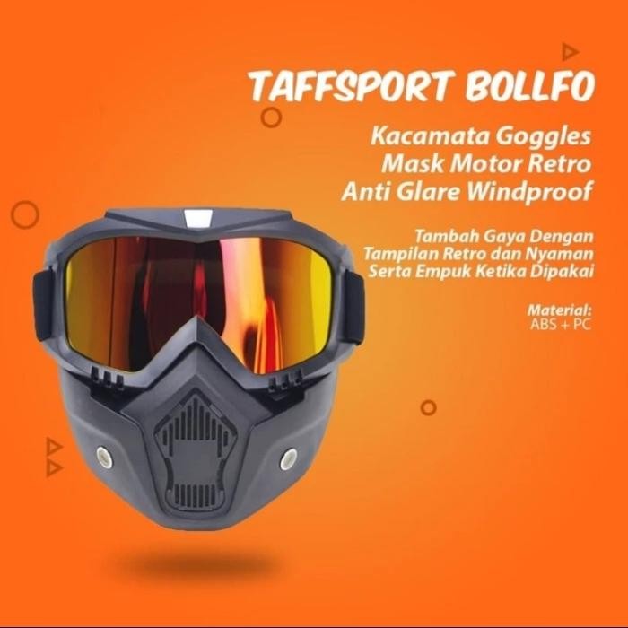 Kacamata Goggle Gogle Google Mask Helm Glasses Anti Silau - Transparan