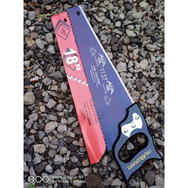 Gergaji kayu cap mata 18" asli gergaji slipher gergaji gorok kayu kikir gergaji segitiga