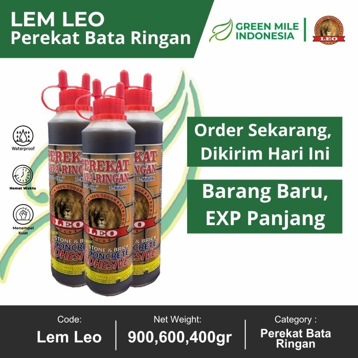 TOKOAKSA Lem LEO Bata Ringan (600 g) Adhesive Perekat Bata Ringan Putih Hebel Tempel Roster Gypsum L