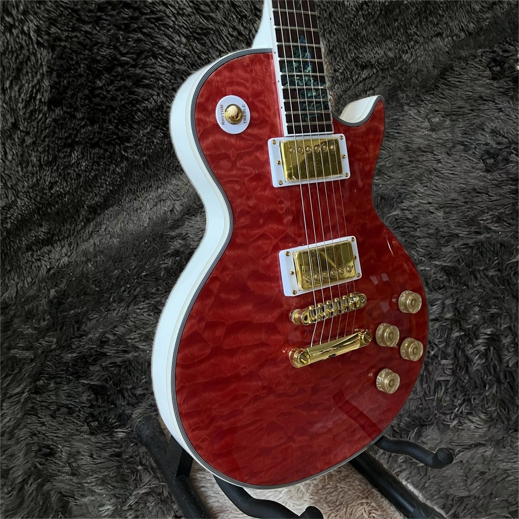 electric guitar, colored shells inlaid with rosewood fingerboards, flocculent maple top veneer with 