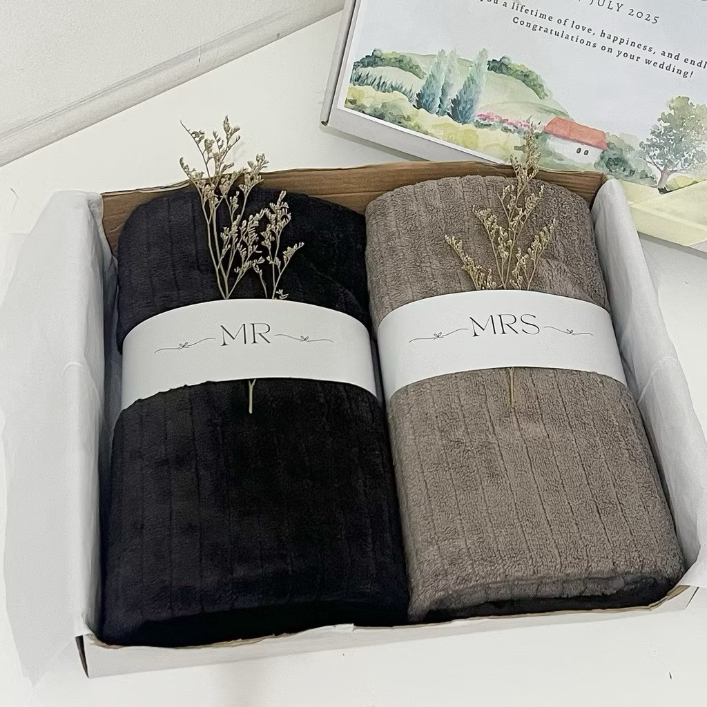 ARFSHOP Handuk Couple Bordir Custom / Handuk Seserahan Pernikahan Wedding / Hampers Wedding Pernikah