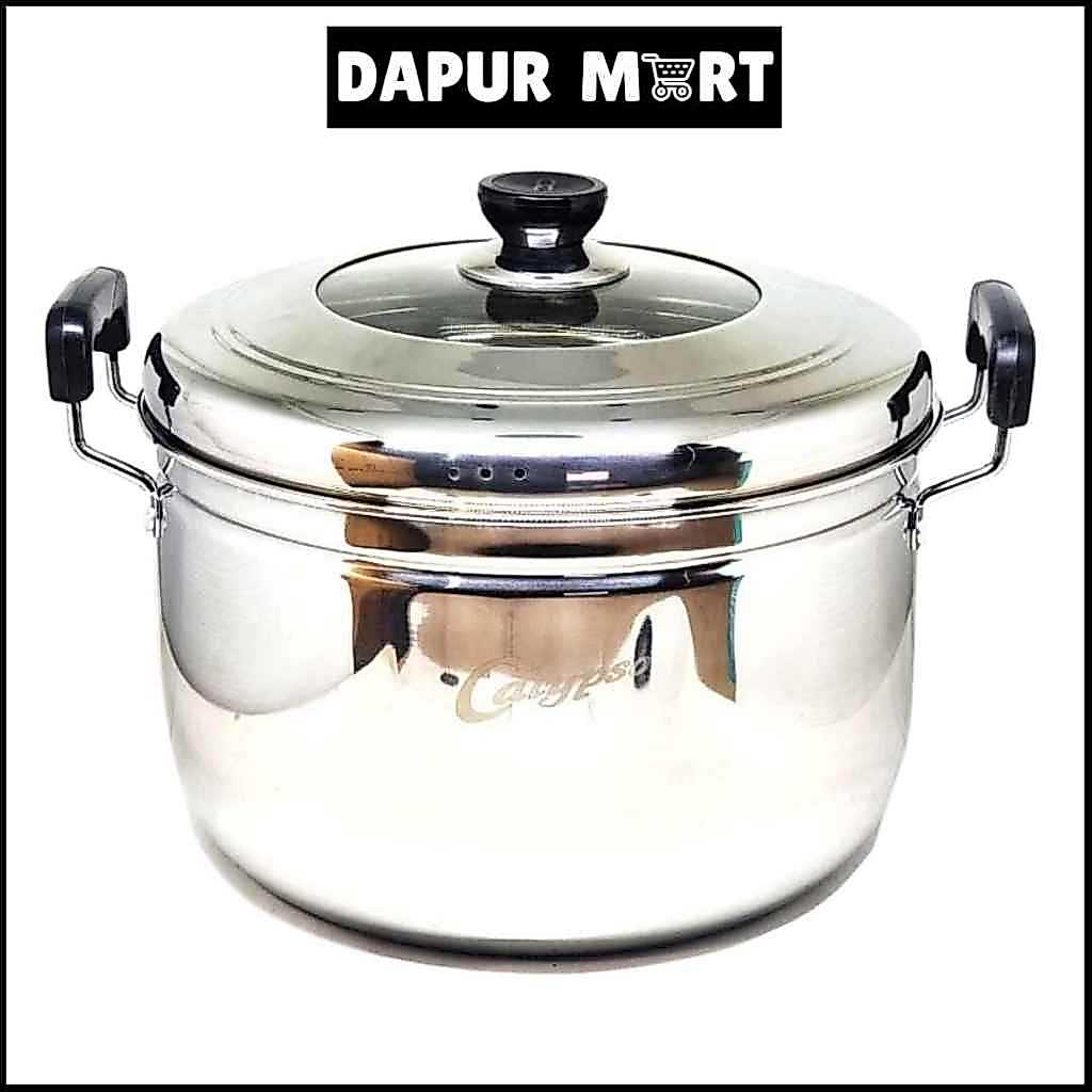 CALYPSO Panci Steamer + Tutup Stainless Calypso | Kukusan Dandang Stenlis Steel | Panci Kukus