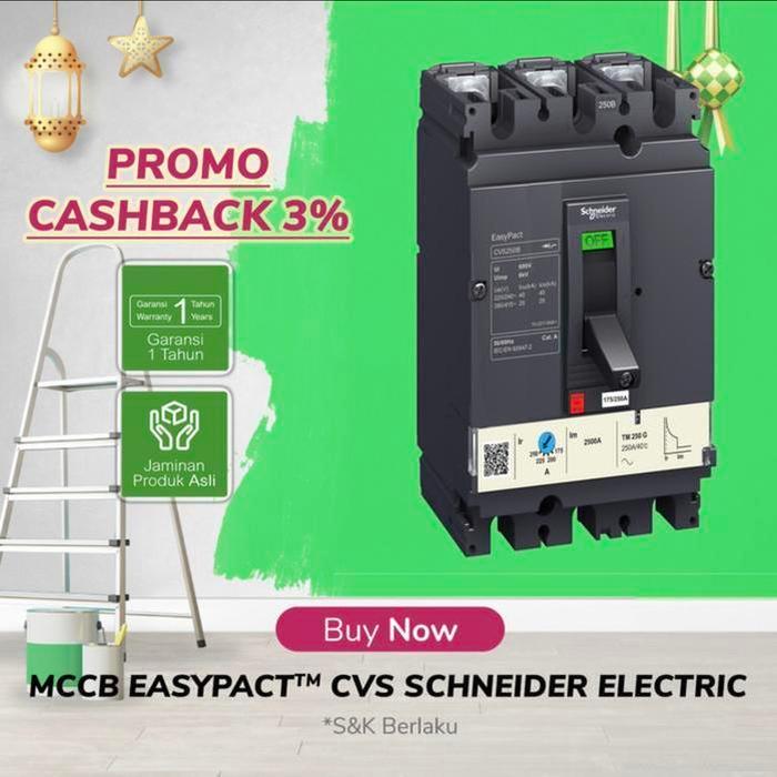 MCCB CVS 100B 3P 16A 25A 32A 40A 50A SCHNEIDER - 16A - 16A