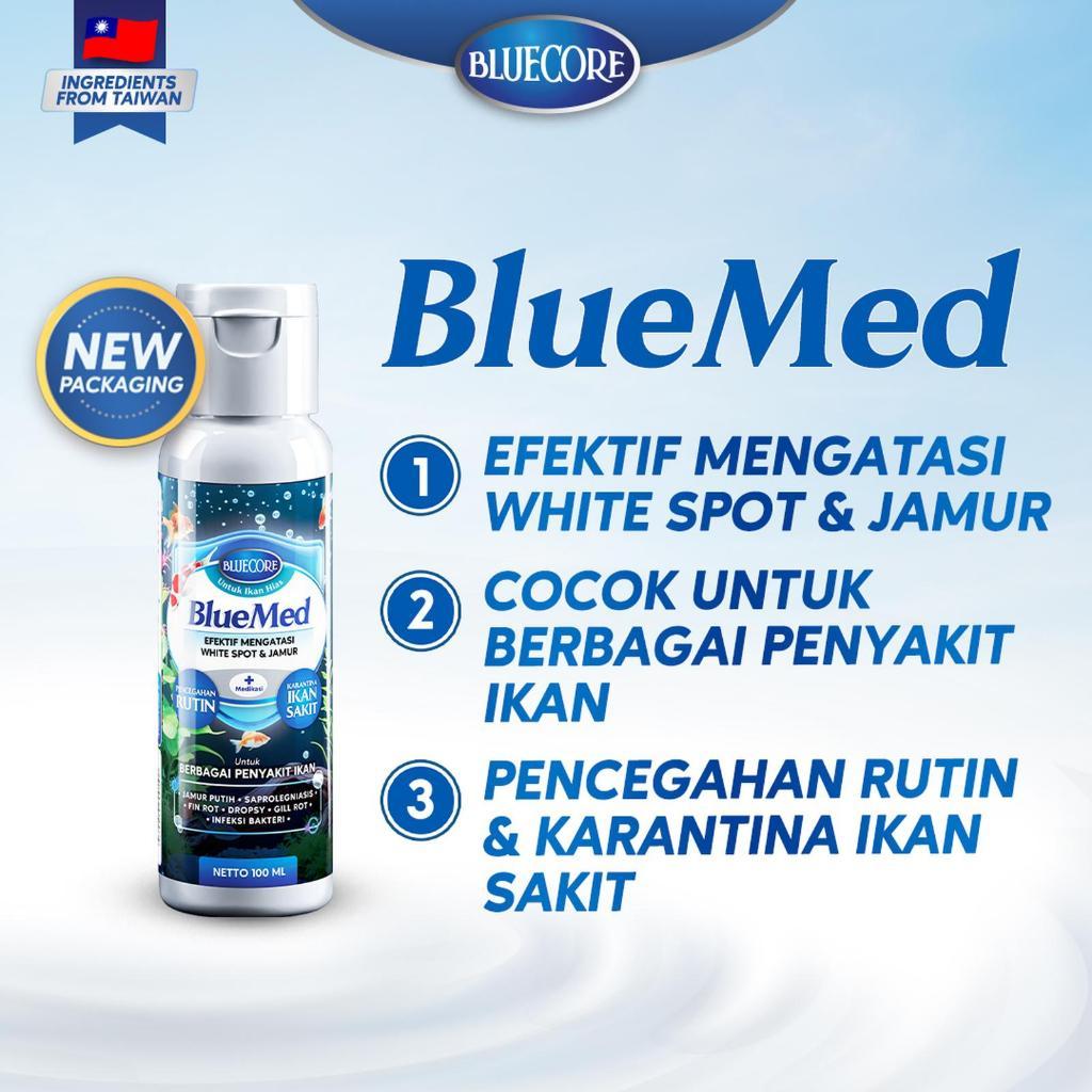 Obat Ikan AntiJamur Bluecore Bluemed Anti White Spot Perawatan Ikan Guppy, Ikan Cupang,dan Ikan Hias
