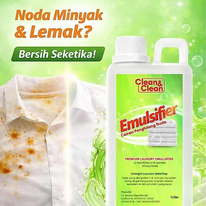 CAIRAN PENGHILANG NODA MINYAK PAKAIAN Emulsifier Laundry (Noda Minyak, Noda Daki, Noda Lemak) 1 LITE