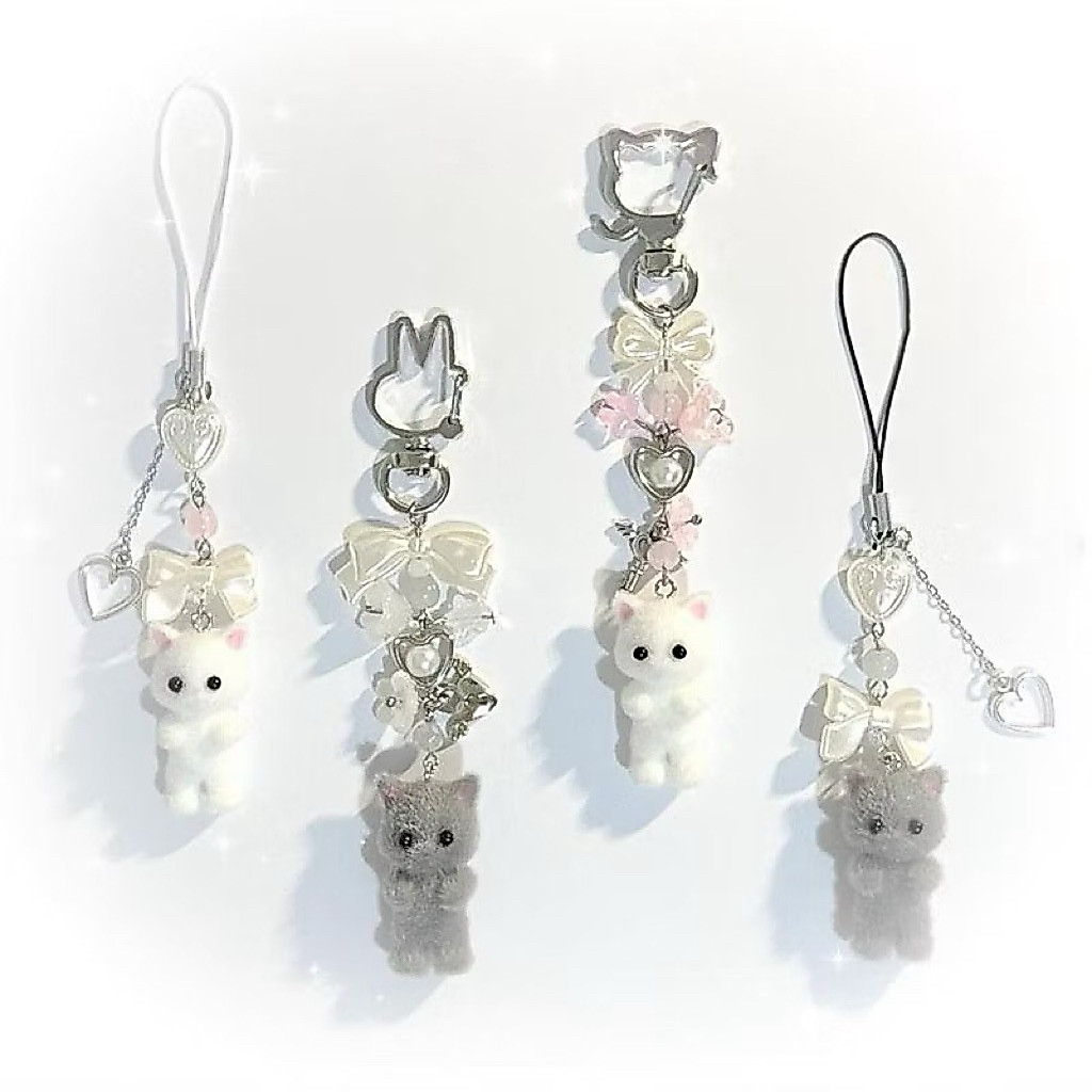 strap phone dan keychain cat cute