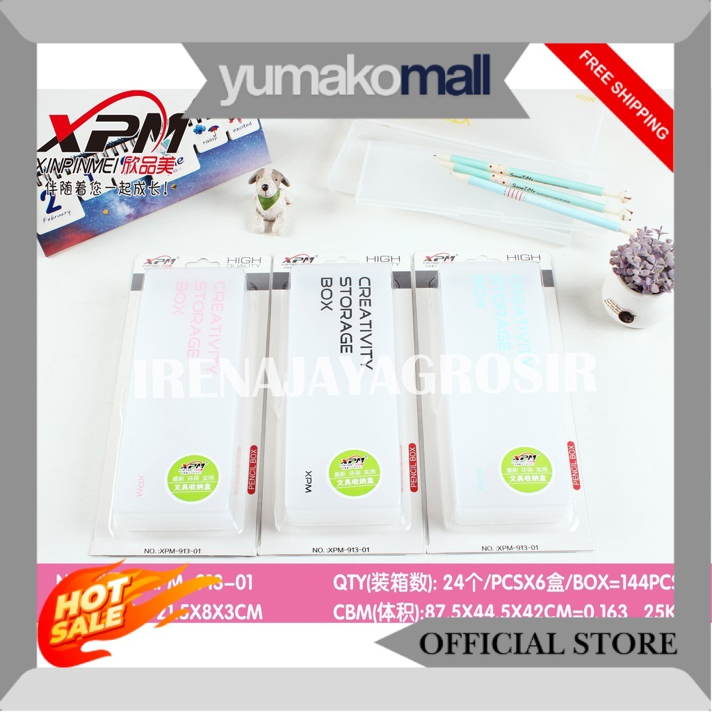 XPM Pencil Case XPM-913 Tempat Pensil Transparant Aesthetic IJG