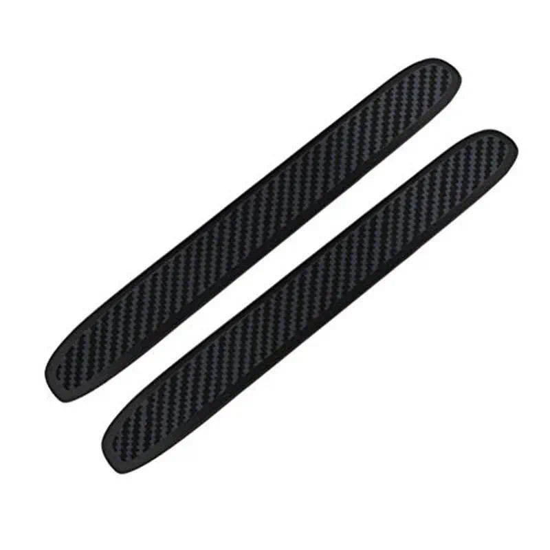 Universal Car Bumper Protector Strips 2pcs Carbon Fiber Rubber Edge Anti-Scrat Front & Rear Guard fo
