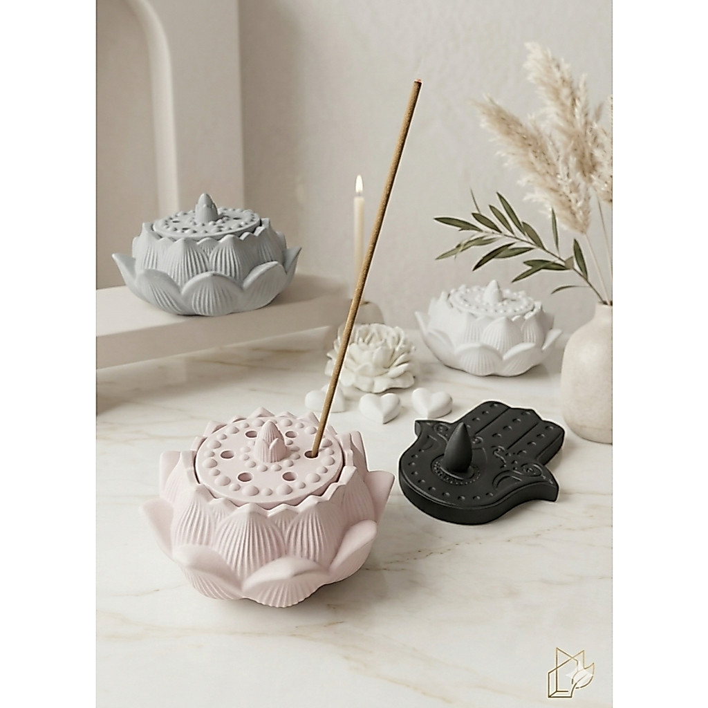 ​Lumina Living - The Zen Lotus Jar | Wadah Dupa Estetik Handcrafted