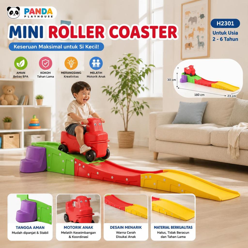 PANDA PLAYHOUSE Mainan Mini Roller Coaster Anak H2301 Playground Bermain