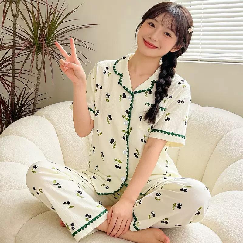C65 BAJU TIDUR WANITA LENGAN PENDEK BAHAN KATUN PREMIUM MODEL BARU